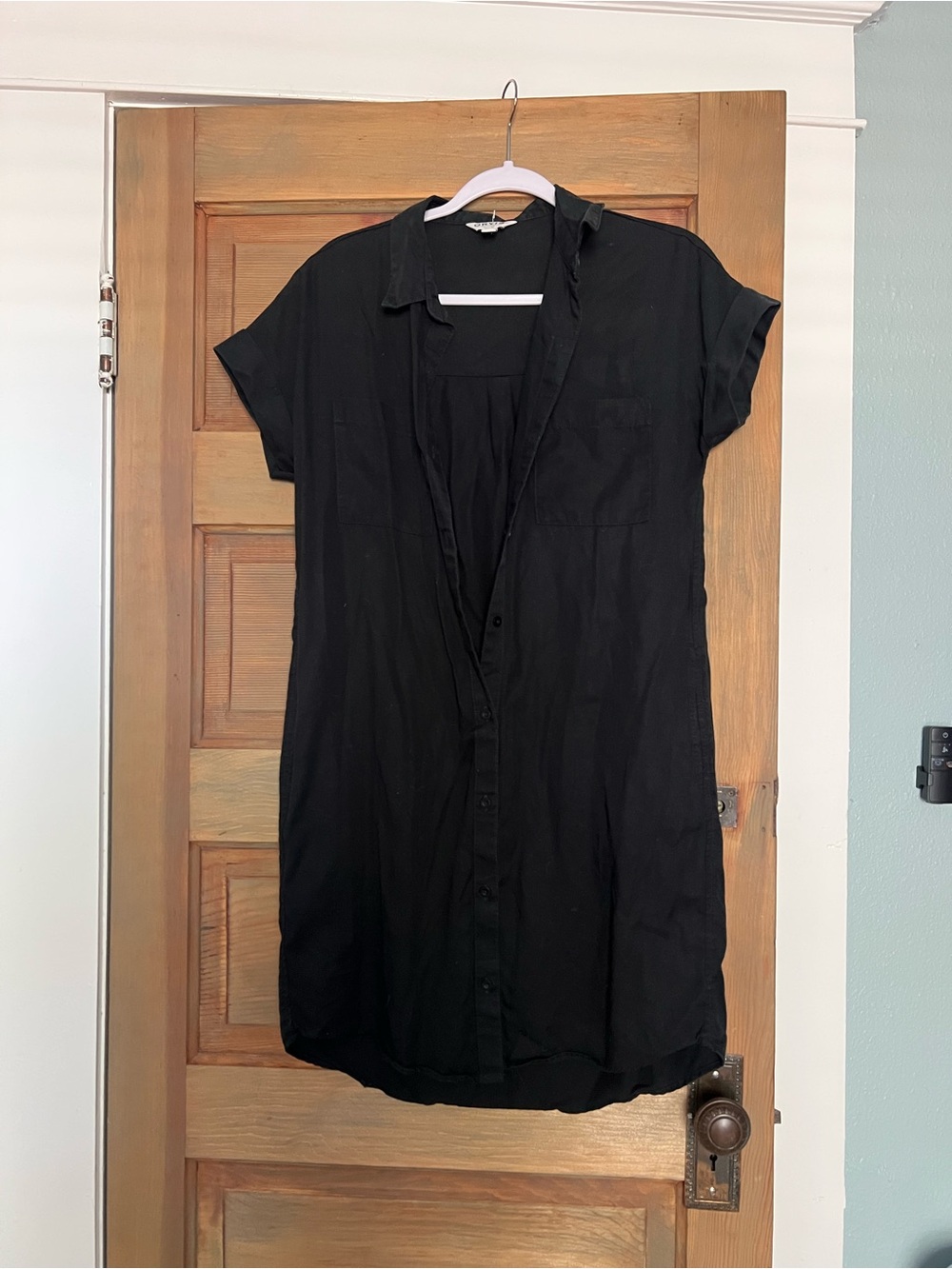 Orvis Black Collared Button-Front Dress